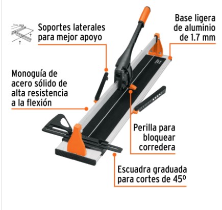 Cortador azulejo 35" (90 cm) gran formato c/maletín, Expert