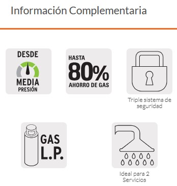 CALE-14IM
Calentador instantáneo modulante 14 L 2 servicios gas LP