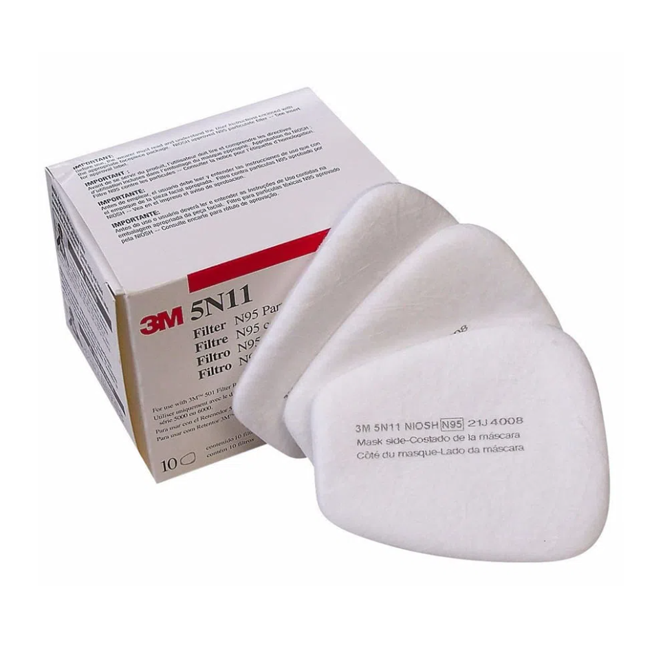Caja con 10 Prefiltros N95 para partículas. Modelo 5N11, marca 3M.