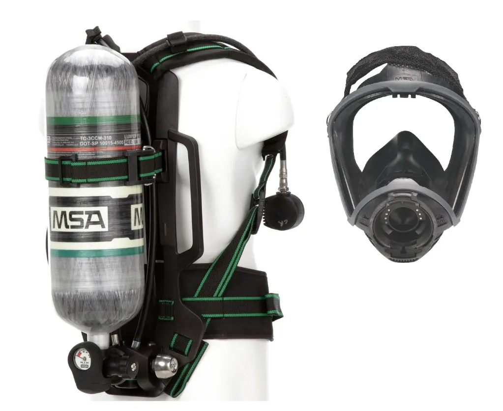 Equipo de Respiración Autónoma NIOSH G1 Industrial 2216 psi, cilindro 30min, fibra de carbono, mod. 10217295, marca MSA.