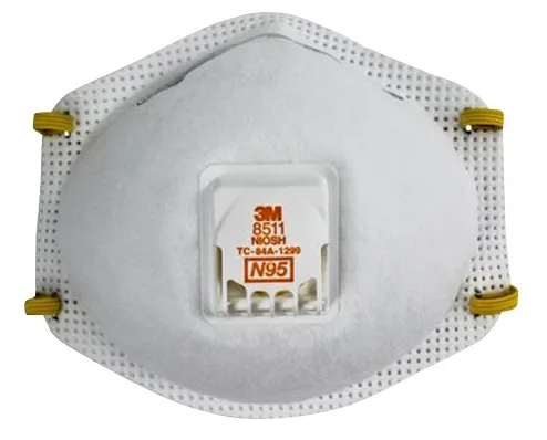 Caja Respirador industrial con válvula N95 8511, 3M
