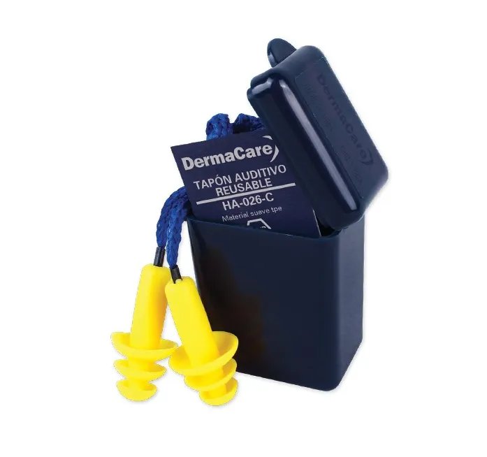 Caja de tapones auditivos reusables DP 26dB HA-026 DermaCare.